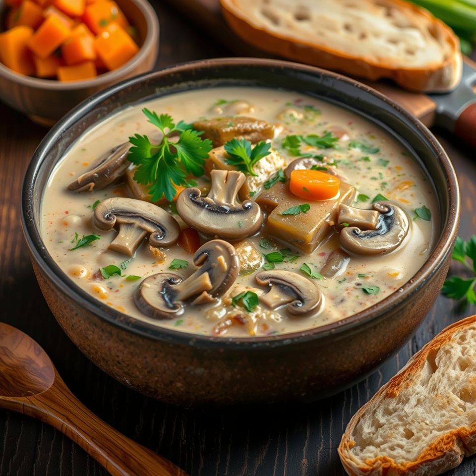 Creamy Chicken and Mushroom Soup