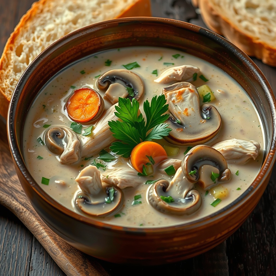 Creamy Chicken and Mushroom Soup