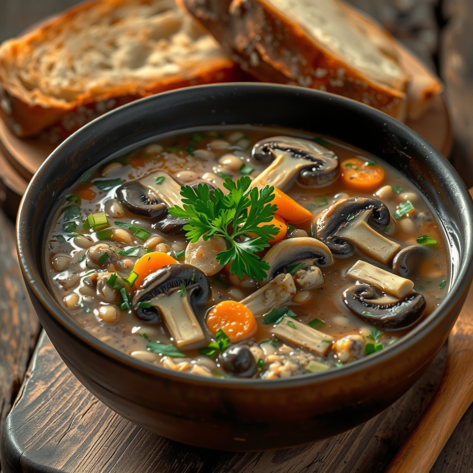 Classic Mushroom Barley Soup Recipe