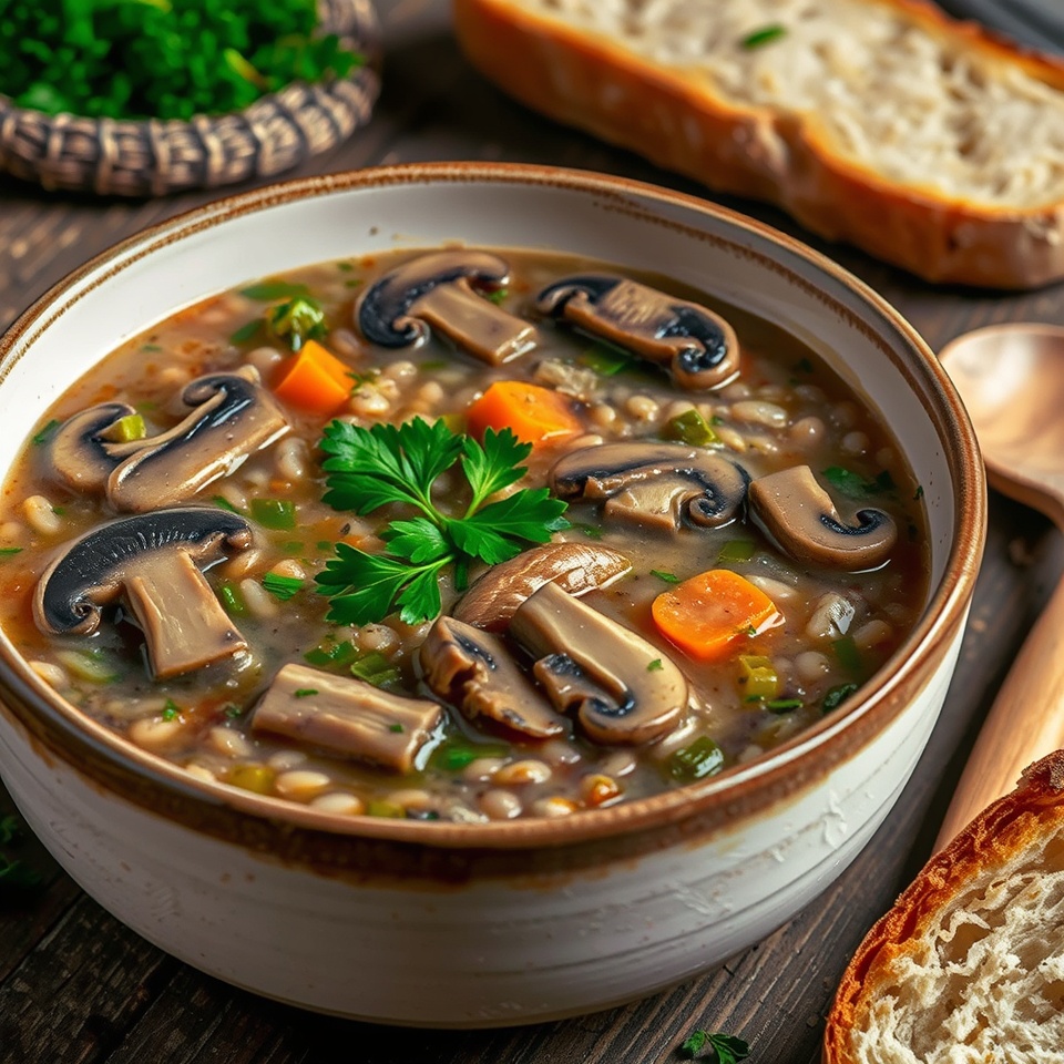 Classic Mushroom Barley Soup Recipe