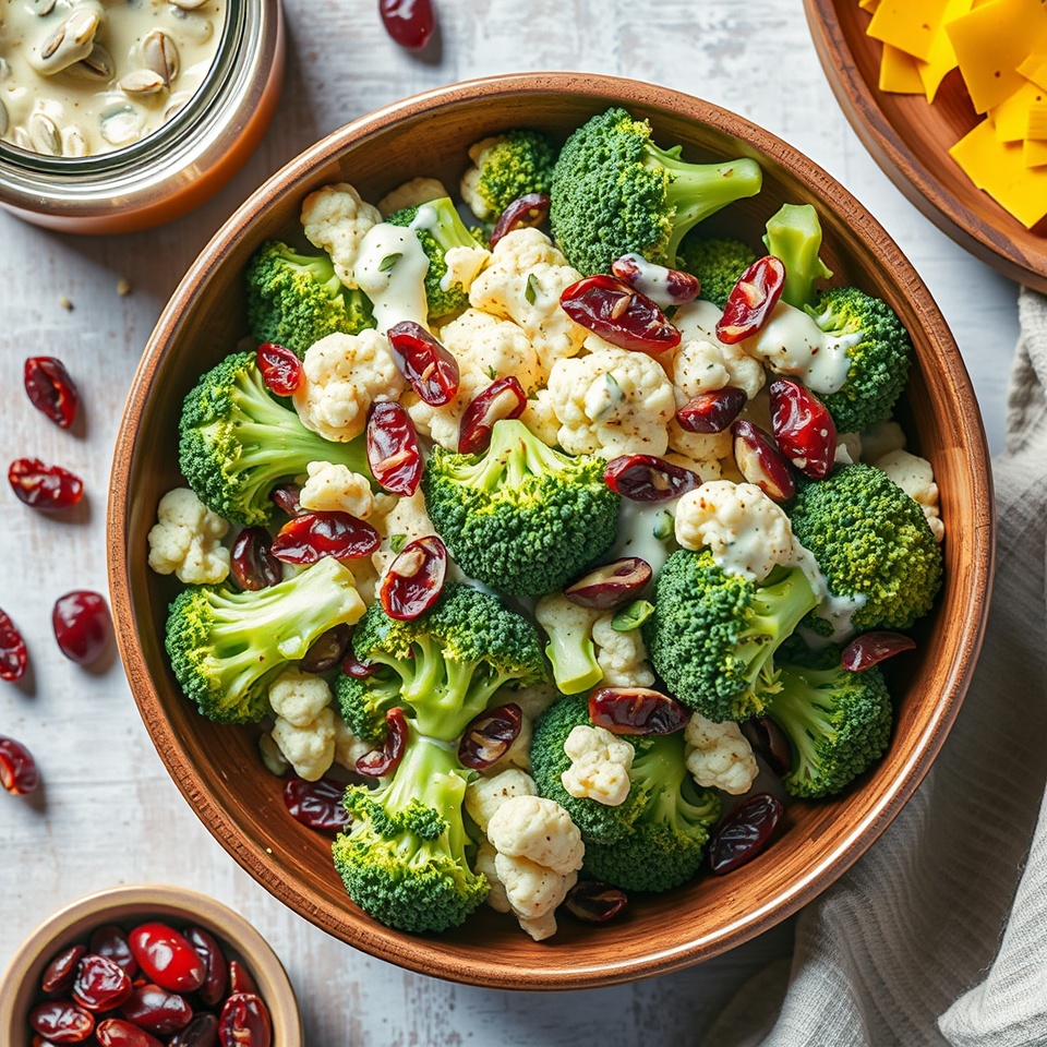 Cauliflower Broccoli Salad Recipe